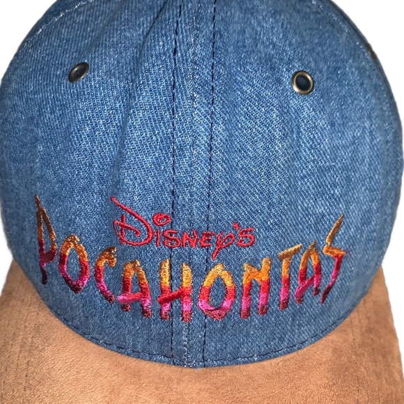 Vintage 90s Disney’s Pocahontas Movie Promo Denim Hat Suede - Picture 2 of 5